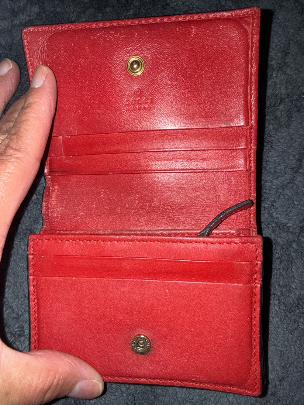 Gucci Beige Monogram Wallet with Red Cherry Accent - Picture 2 of 6